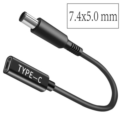 7.4x5.0mm Male Adaptor to USB C Female Cable, Male to DC Female 12V 19V 20V Adapter, 5.0mm to USB C Adapter Made for Dell Latitude Laptop Series - style: 7.4x5.0mm for Dell