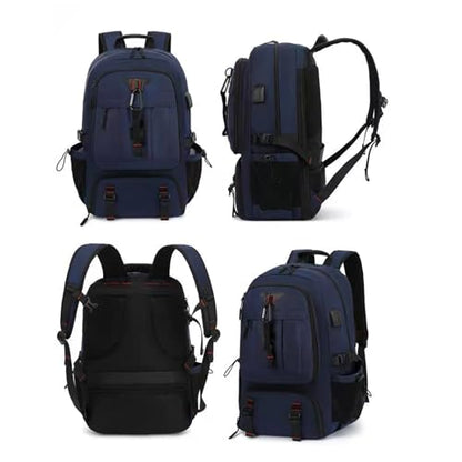 Travel laptop backpack, Extra Large 60L Traveling College Backpack,Large Capacity Backpack for Men Women,Fits 17 Inch Computer, USB Charging Port, Blue - color: 60l Blue