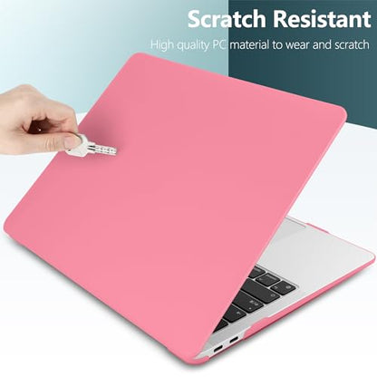 DONGKE for MacBook Air 13 inch Case 2021 2020 2019 2018 Release A2337 M1 A2179 A1932, Plastic Hard Shell Case & Keyboard Cover Compatible with MacBook Air 13 inch Retina Fits Touch ID, Hibiscus - color: Hibiscus