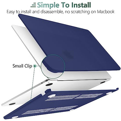 DONGKE Compatible with MacBook Air 13 inch Case M5 M4 M3 M2 2026 2025 2024-2022 A3449 A3240 A3113 A2681, Plastic Hard Shell & Keyboard Cover for MacBook Air 13.6 inch, Matte Navy Blue - color: Matte Navy Blue