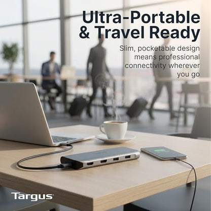 Targus Dual Video Mobile Dock with 140W EPR Power Pass-Through, Dual HDMI 4K@60Hz, 2X USB-C & 2X USB-A 10Gbps, Gigabit Ethernet, EcoSmart Design DOCK427GL