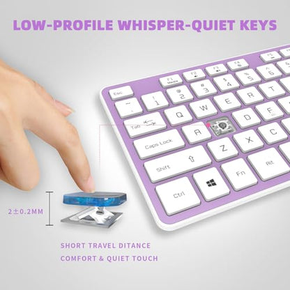 USB Wired Keyboard for Window,Comfortable Quiet Chocolate Keys, Durable Ultra-Slim Wired Computer Keyboard(QWERTY) for PC, Windows 11/10/8/7/XP/Vista KB1430 - color: purple