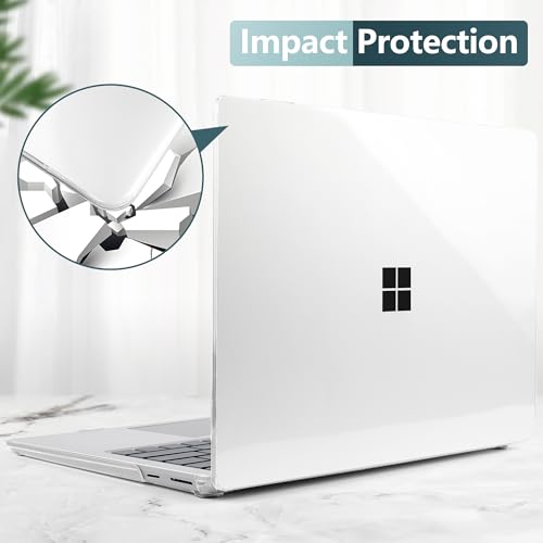 Crystal Clear Case for 15" Microsoft Surface Laptop 8 2026 for Business,Surface Laptop 2024 2025 (7th Edition), Lightweight Ultra-Slim Shell with Keyboard Cover, OTG Adapter, Transparent - color: Transparent