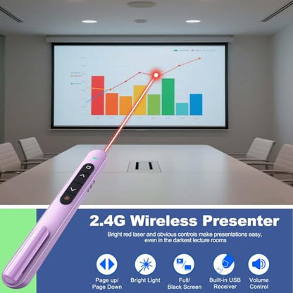 QUI Presenter Clicker USB A&C Bundle | Pen-Shaped Purple & Remote-Shaped Pink