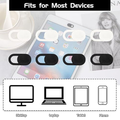 50PCS Webcam Cover Slide, 0.023 Inch Ultra-Thin Universal Web Camera Cover for Laptop, Computer, Phone–Secure Privacy with Smooth-Sliding Camera Cover(Black+White) - color: Black+White