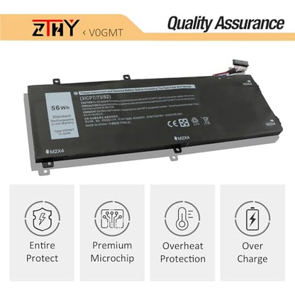 V0GMT 56Wh Laptop Battery Replacement for Dell G7 17 7700 Gaming Vostro 15 | 7500 7590 XPS 7590 9560 9570 Ins 7501 7590 7591 Precision 5520 5530 5540 Mobile Workstation TJDRR 0NYD3W 0NCC3D 0V0GMT 11.4V - size: 9.06*3.43*0.28 inch V0GMT