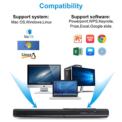 (2 Units) Wireless Presenter Remote, Presentation Clicker with Hyperlink & Volume Remote Control PowerPoint Office Presentation Clicker for Keynote/PPT/Mac/PC/Laptop - style: 2 Units