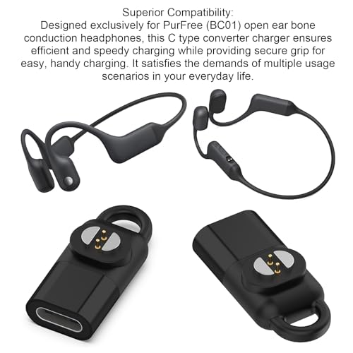 Zunate Magnetic Charger Adapter for BC01 Bone Conduction Headphones, USB C Charging Converter with Aluminum Alloy Housing and Stable Magnetic Probe