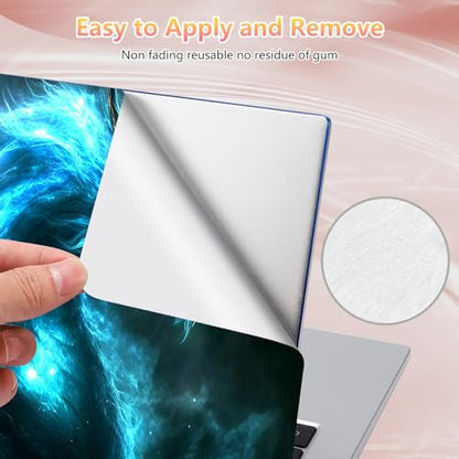 Laptop Skin Sticker Decal 12" 13" 13.3" 14" 15" 15.6",Waterproof Scratch Resistant Vinyl,Reusable Easy to Apply,for MacBook HP Dell Notebooks Netbooks Laptop,2 Wrist Pads,Blue Glitter Dragon - color: Blue Glitter Dragon