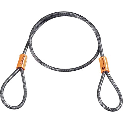 Kryptonite KryptoFlex 525 Double Loop 2.5 FT Braided Steel Security Cable | 5mm Thick Anti-Theft Flex Bike Lock Cable with Protective Vinyl Coating, Compatible with U-Locks, Disc Locks and Padlocks