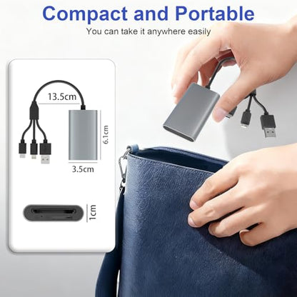 Memory Stick Pro Duo Adapter - 4 in 1 Memory Card Reader for SD/Micro SD/MS/xD-Picture-Card, SD Card Reader for iPhone 17/16/15/14/Android/PC with Lightning/USB-C/USB-A Port Digital Camera Adapter