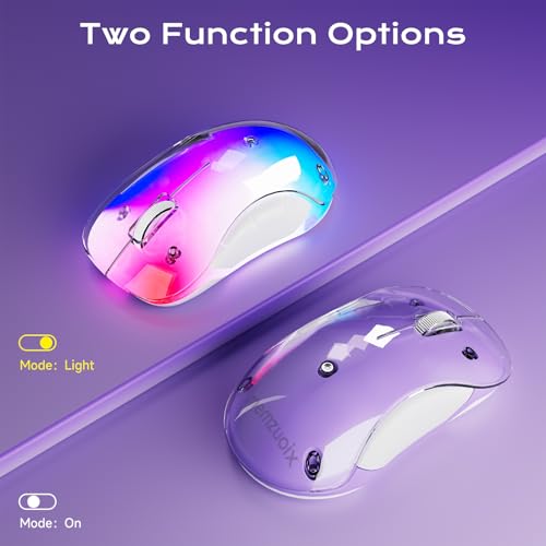memzuoix 2.4G LED Wireless Mouse, Rechargeable Ergonomic Mouse with Detachable Cover, 1400 DPI Portable Optical Computer Mouse with USB Receiver for Laptop, PC, Desktop and MacBook, 5 Buttons-Purple - color: Purple