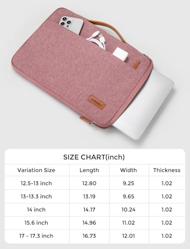 DOMISO 13.3 inch Laptop Case Sleeve Protective Cover Compatible with 14 inch MacBook Pro M4 M3 M2/MacBook Pro Max,13-13.3 inch Dell,Lenovo, HP,Waterproof Computer Cases Bag with Handle,Pink - color: Pink, size: 14" for MacBook Pro