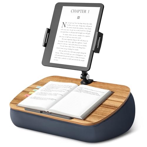 ERGONOV Lap Cozy Kindle Pillow Stand for Bed with Adjustable Arm, 360° Tablet Holder, Fits 4.7"-13" Kindle, iPad, Phone, Lap Desk for Hands Free Reading in Bed, Couch, Sofa,Gray | 360° Tablet Holder, Fits 4.7"-13" Kindle, iPad, Phone, Lap Desk for Hands F