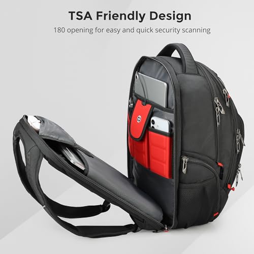 Swissdigital Design Travel Backpack for men with Apple Find My, TSA Friendly USB Charging RFID Protection Business Backpack Fits 15.6" Laptops Black | J149508F-BR - color: Black/Finder