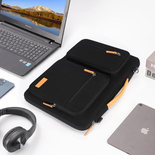 DOMISO 15.6 inch Laptop Case Sleeve Protective Cover Compatible with MacBook Pro 16 M4 M3 M2/Pro Max,15.6-16 inch HP ASUS Dell Lenovo Chromebook,Waterproof Computer Bag with Shoulder Strap,Black - color: Black, size: 15.6 inch
