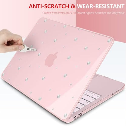 for MacBook Neo 13 Inch Case 2026 Release Model A3404, Fresh Aesthetic 1.2 mm Ultra Slim Hard Shell Cover, 6-in-1 Laptop Accessories Bundle for Women Girls, Silver Pearl - color: Silver Pearl