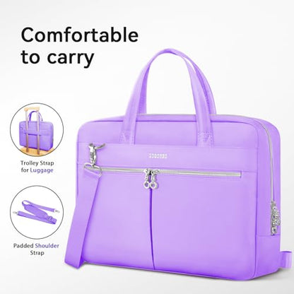 Ferkurn Laptop Bag Case Women Men Computer Bag Compatible with MacBook/HP/LG/Dell, Shoulder Strap Slim Carrying Messenger Briefcase, Purple, 14 Inch - color: Purple, size: 14 inch