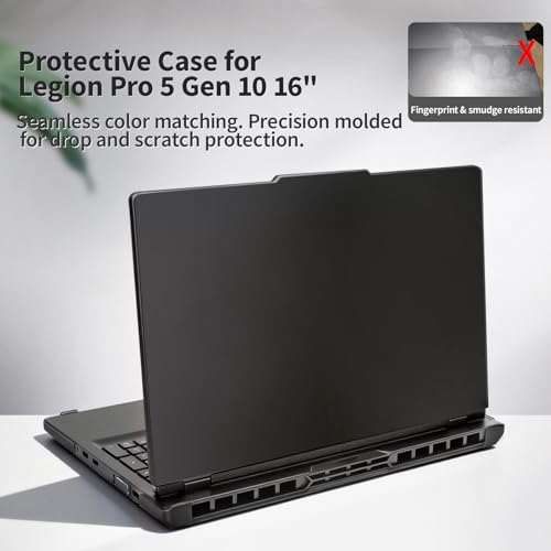 Laptop Case Set for 2025 Legion Pro 5 / 5i Gen 10 Intel 16" Scratch-Resistant & Drop-Resistant Hard Shell Frosted Transparent Protective Cover + Keyboard Cover（Matte Black）