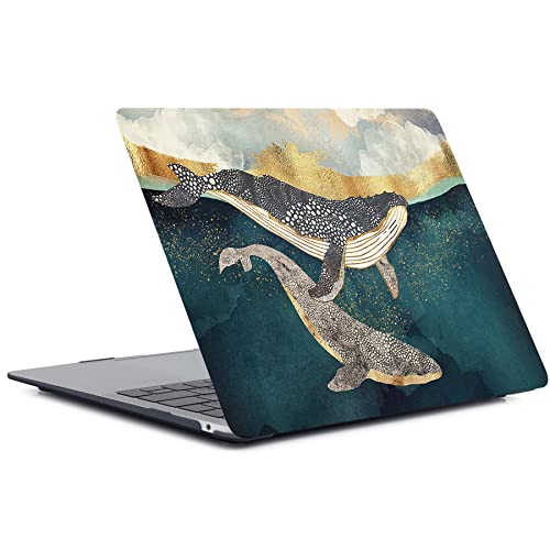 Laptop Case Compatible with MacBook Air 13 inch Case 2017 2016 2015 2014 2013 2012 2011 2010 Release Model A1466 A1369, Plastic Hard Shell Case Cover & Keyboard Cover Skin - Dolphin - color: 1377 Dolphin, size: Air 13" 2010-2017(A1369/A1466)