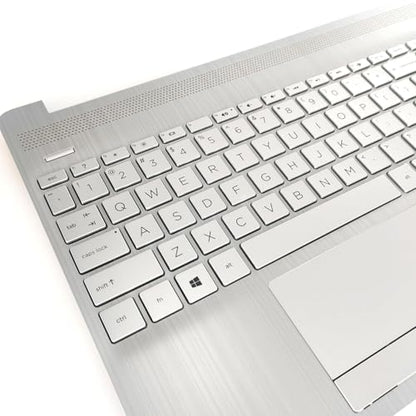 Replacement Upper Case Palmrest for HP 15T-DW 15-DW 15S-DU 15-DW0081WM 15-DW1081WM 15-DW1083WM 15-DW0083WM Series Laptop Top Cove Non-Backlit Keyboard Assembly L52023-001 AP2H8000510 Sliver - color: Silver