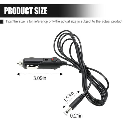 12V Car Charger Adapter, Car Cigarette Lighter Male Plug to DC Connector, Power Cable Compatible with Neck Back Massage Cushions/Portable DVD Players/Cars Refrigerators/Cameras (1PC) - size: 1PC