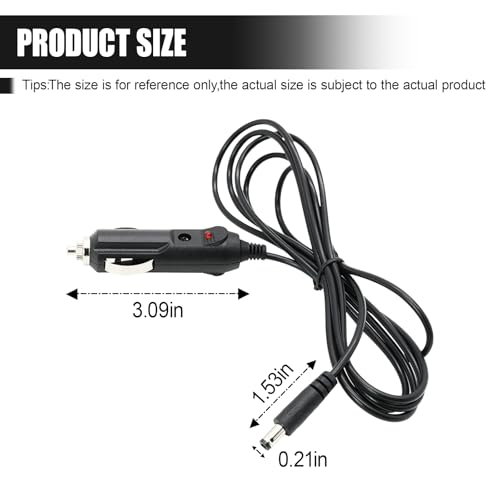 12V Car Charger Adapter, Car Cigarette Lighter Male Plug to DC Connector, Power Cable Compatible with Neck Back Massage Cushions/Portable DVD Players/Cars Refrigerators/Cameras (2PCS) - size: 2PCS