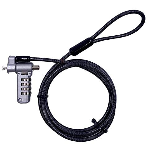 Bosvision Desktop/Laptop Security Cable Lock, for 3 Security Slots (K Standard, Nano and Wedge) Combination, 6.5 feet (200cm) Ø4.5mm Stainless Steel Cable