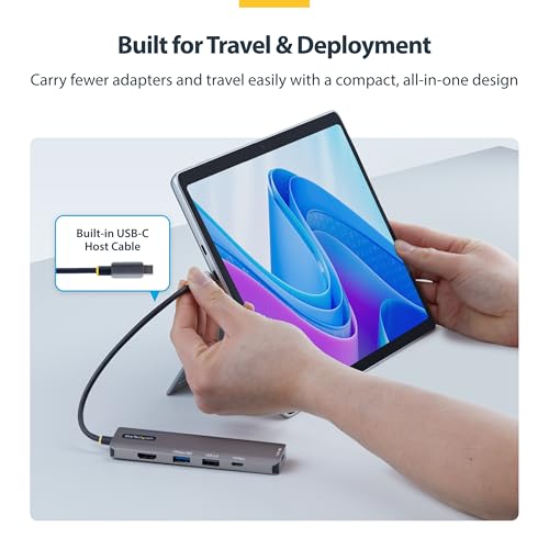 StarTech 5-in-1 USB-C Hub, USB-C to HDMI, 4K 60Hz, 140W PD, MacBook Dell HP | 140W Power Delivery charging, Plug-and-play deployment, AI-ready laptops, Thinkpad, Compact, Hybrid teams, Fewer dongles - style: 140W