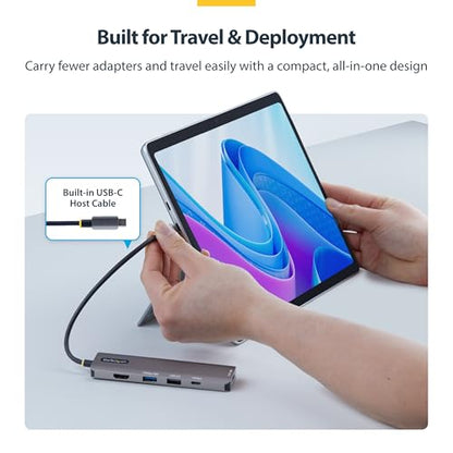 StarTech 5-in-1 USB-C Hub, USB-C to HDMI, 4K 60Hz, 140W PD, MacBook Dell HP | 140W Power Delivery charging, Plug-and-play deployment, AI-ready laptops, Thinkpad, Compact, Hybrid teams, Fewer dongles - style: 140W