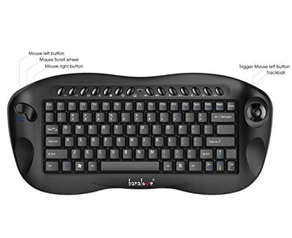 Easy Zoom Control with Scroll Wheel and ctrl,Banalove mini Handheld trackball Multi-Media 2.4G Wireless Keyboard Combo for HTPC Home Theater Keyboard,Smart TV Multimedia Set-Top Box