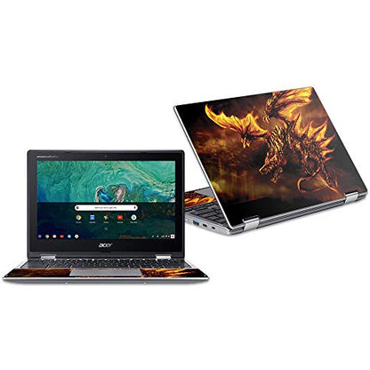 MightySkins Skin Compatible with Acer Chromebook Spin 11" CP311 - Golden Dragon | Protective, Durable, and Unique Vinyl Decal wrap Cover | Easy to Apply, Remove, and Change Styles | Made in The USA - color: Golden Dragon