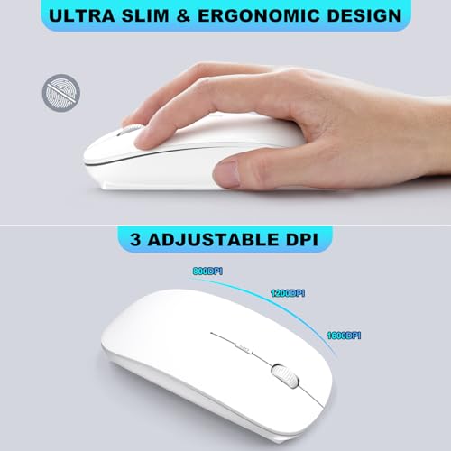 TRELC Wireless Numeric Keypad, Mini 2.4G 18 Keys Number Pad, Portable Silent Financial Accounting Numeric Keypad Keyboard Extensions with Wireless Mouse for Laptop, PC, Desktop, Notebook (White) - color: White