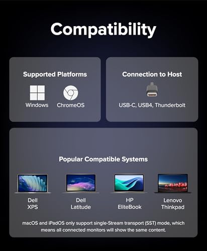 Plugable USB C to HDMI Multi Monitor Adapter | Triple 4K60 Displays | Driverless MST Hub for Windows, Chrome OS, USB-C, Thunderbolt, USB4 Laptops | Multi HDMI Ports, HDR & HDCP Compliant (USBC-MSTH3)
