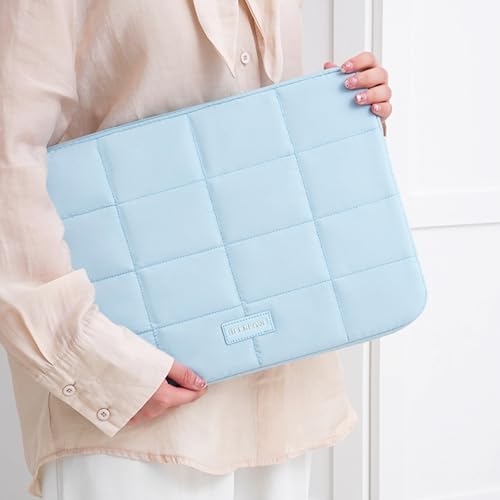 Puffy Laptop Sleeve 15-16 Inch Matte Blue, Waterproof Carrying Case Bag for Women, Fluffy Computer 15.6 HP Case, Compatible with MacBook Pro 16 Inch, MacBook Air M2 M1, Asus/Dell XPS/Lenovo - color: Matte Blue, size: 15-16 inch