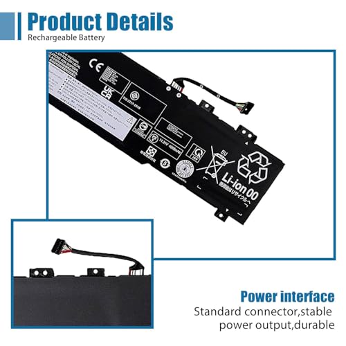 L22C3PF2 Laptop Battery Replacement for Lenovo V14 V15 G4 AMN IdeaPad Slim 3 14AMN8 14IAH8 15IAN8 15IRU8 16IAH8 Series L22D3PF2 L22B3PF2 L22M3PF2 L22X3PF2 SB11K09308 11.31V 47Wh 4156mAh - size: 11.75*2.45*0.25 inch L22C3PF2