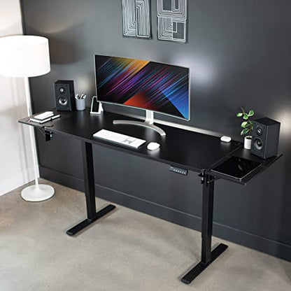 VIVO Clamp-on 24 x 12 inch (14 Including Clamps) Desk Extender, Wrist Support, Foldable Keyboard Tray, Table Mount for Sit Stand Desks, Black, DESK-EXT24. | Foldable, Wrist Support Arm Rest, Office Keyboard Tray, Side Table Extension Attachment - size: 24
