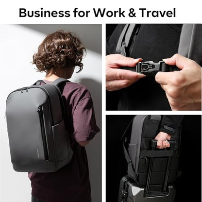 BANGE Business Smart Backpack for Men and Women，can holds 15.6 Inches Laptop Backpack, Waterproof Commute Work Travel Backpack, Flight Carry-On (gray) - color: Gray