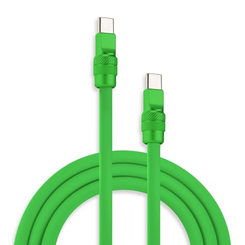 chubbycable Chubby 2.0 USB C 240W Fast Charging Cable Silicone Soft Durable USB C Cable Extra Thick Charger Cord Compatible with iPhone 17-15 Series iPad, Green+Green, Type-C to Type-C, 3.3FT - color: Green+Green, size: 3.3ft (1m), style: Type C-Type C