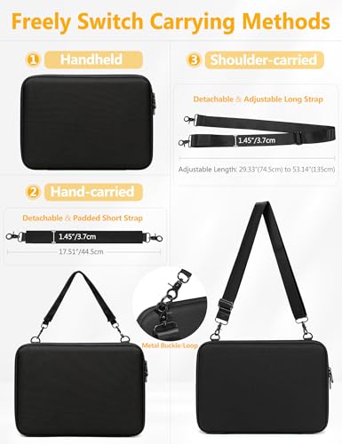 HYZUO 17-17.3 Inch Hard Shell Case Laptop Sleeve Bag Handbag, Black | for HP Envy/OMEN 17, LenovoThinkPad P16, ASUS ZenBook Pro/VivoBook Pro 17, Dell Alienware M17, LG gram 17, Razer Blade 17 - color: Black, size: 17-17.3 Inch