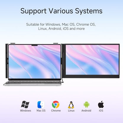 14" Laptop Screen Extender, 0.19" Ultra-Thin Laptop Monitor, Stable Damping Stand with 90° Rotation, 180° Rotation Dual Screen, Extra Compatible with Windows/Mac/Android/Switch/PS Fits 13"-17" Laptops - size: 14.1" Screen Extender