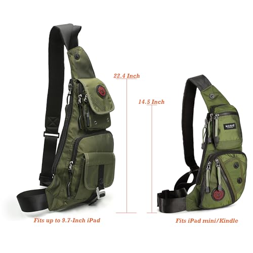 NICGID Sling Bag Chest Shoulder Backpack Crossbody Bags Casual Daypack for Men Women - color: Army Green-2