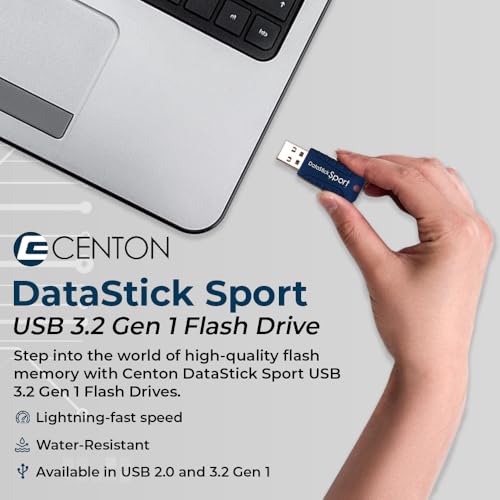Centon DataStick Sport USB 3.0 Flash Drive 16GB x 5, Navy Blue (S1-U3W2-16G-5B) - size: 16 GB, style: Pack of 5