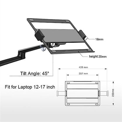 Monitor Stand Monitor and Laptop Mount, Gas Spring Monitor Stand Fit Two 17-32" Flat Curved Screens and 12-17" Laptop with C Clamp, Grommet Mounting Base Tv Stands