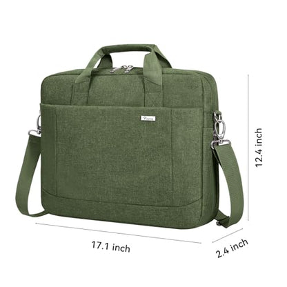 Voova 15.6-15 Inch Laptop Bag, Computer Bag, MacBook Bag, Army Green | Expandable splash-proof laptop messenger bag with removable strap; fits notebooks, MacBook, HP, Dell, Lenovo and Asus - color: Army Green, size: 14-15.6 Inch