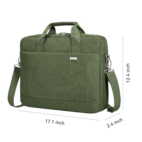 Voova 15.6-15 Inch Laptop Bag, Computer Bag, MacBook Bag, Army Green | Expandable splash-proof laptop messenger bag with removable strap; fits notebooks, MacBook, HP, Dell, Lenovo and Asus - color: Army Green, size: 14-15.6 Inch