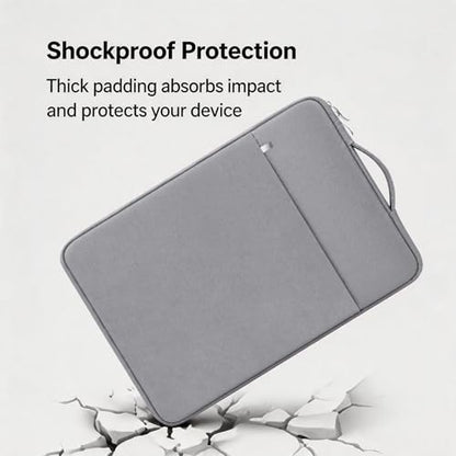 RAINYEAR 15.6 inch Laptop Sleeve Carrying Case with Handle & Pocket, Gray | Protective Padded Polyester Laptop Sleeve Case Briefcase Compatible with 15.6 Inch Notebook Computer Chromebook - color: Gray, size: 15.6"