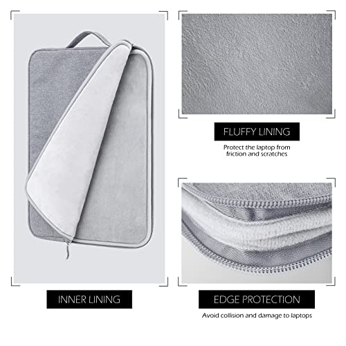 15.6 Inch Laptop Sleeve Case Water-Resistant Protection Cover with Front Pocket Retractable Handle Computer Bag for 15.6 Inch Notebook Chromebook, Gray - color: Gray, size: 15.6"