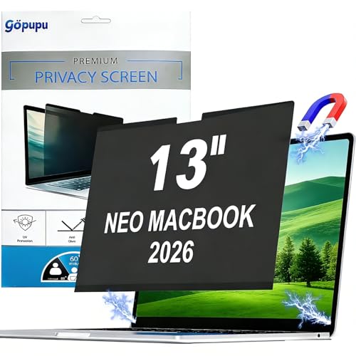 Magnetic Privacy Screen Protector MacBook Neo 13 Inch A18 Pro Mac Neo A3404 | Mac book 2026 Neo 13 Privacy Film Removable Laptop Screen Filter Anti Spy Anti Blue Light Glare - size: 13 inch