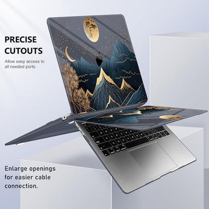 May Chen Compatible with MacBook Air 13 inch Release 2021 2020 2019 2018 (Models: M1 A2337/A2179/A1932), Plastic Hard Shell Case for MacBook Air 13 with Retina Display & Touch ID, Starry Mountain - color: Starry Mountain